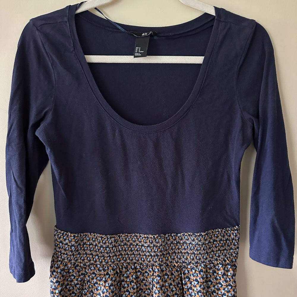 Navy H&M Scoop Neck Mini Dress
